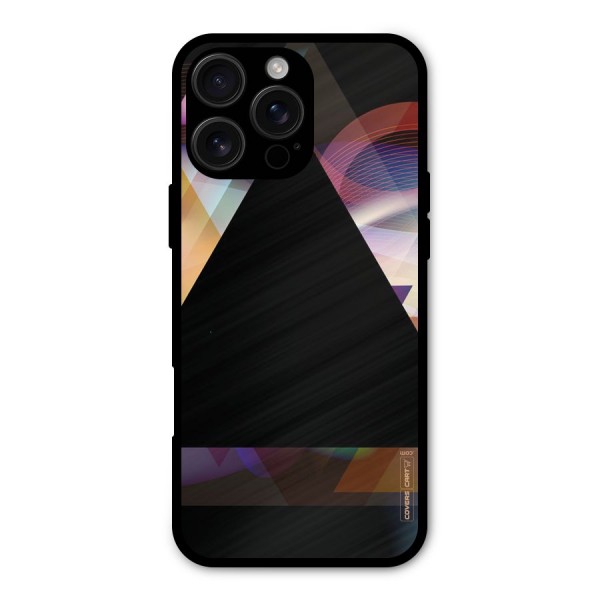 Triangle Black Abstract Metal Back Case for iPhone 16 Pro Max