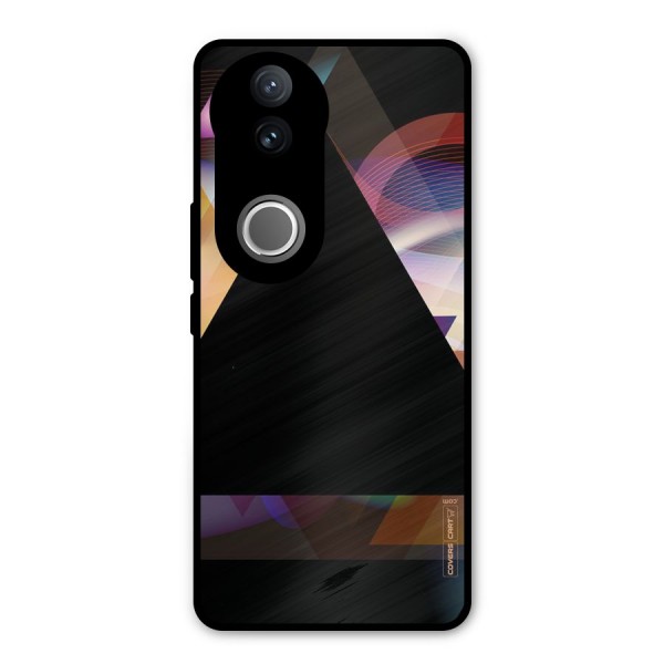 Triangle Black Abstract Metal Back Case for iQOO Z10R