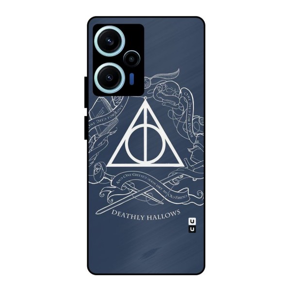 Triangle Blue Metal Back Case for Poco F5