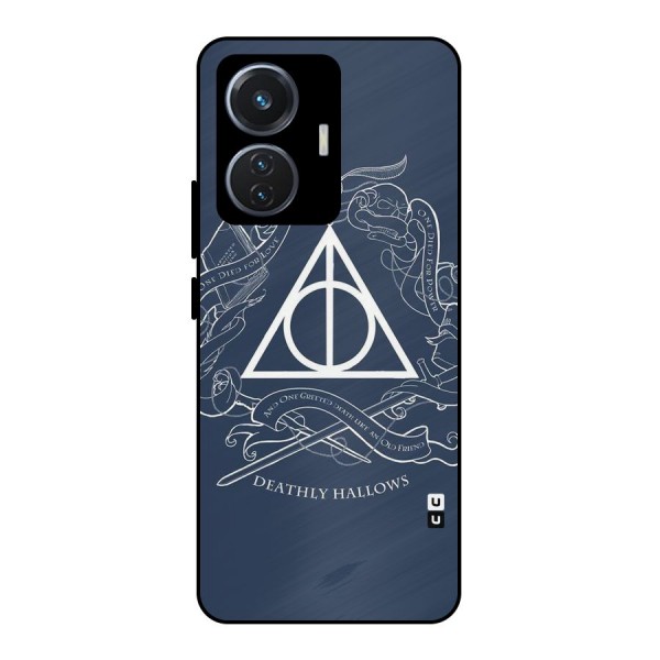 Triangle Blue Metal Back Case for iQOO Z6 44W