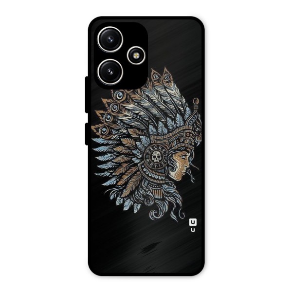Tribal Design Metal Back Case for Redmi 12 5G