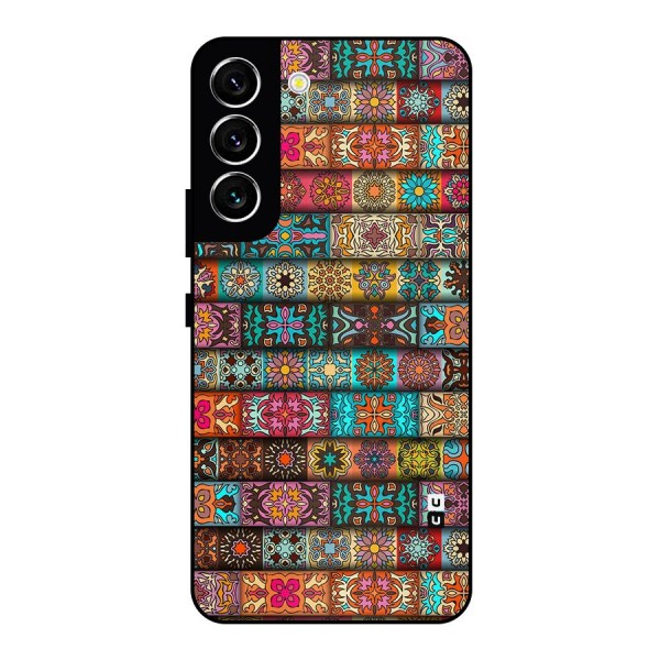 Tribal Seamless Pattern Vintage Decorative Metal Back Case for Galaxy S22 5G