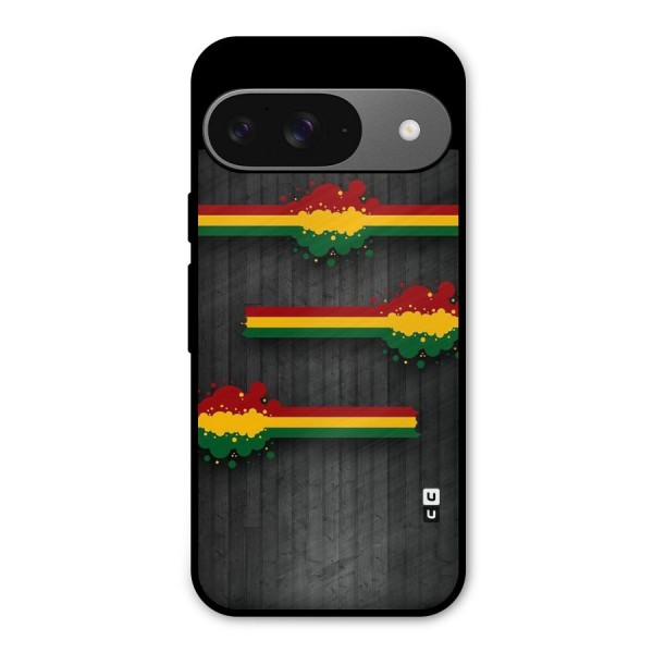 Tricolor Splash Design Metal Back Case for Google Pixel 9