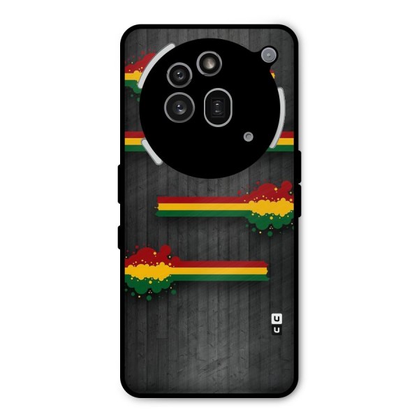 Tricolor Splash Design Metal Back Case for Nothing Phone 3a Pro