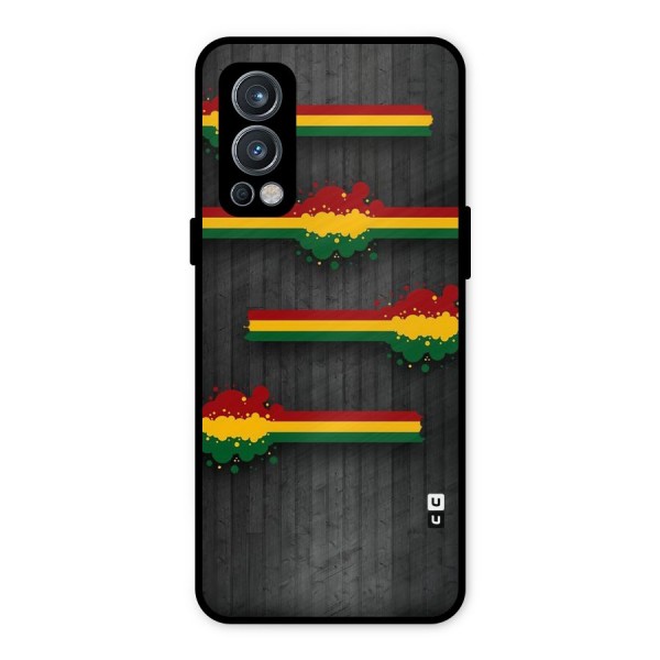 Tricolor Splash Design Metal Back Case for OnePlus Nord 2 5G