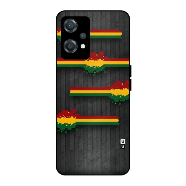 Tricolor Splash Design Metal Back Case for OnePlus Nord CE 2 Lite 5G