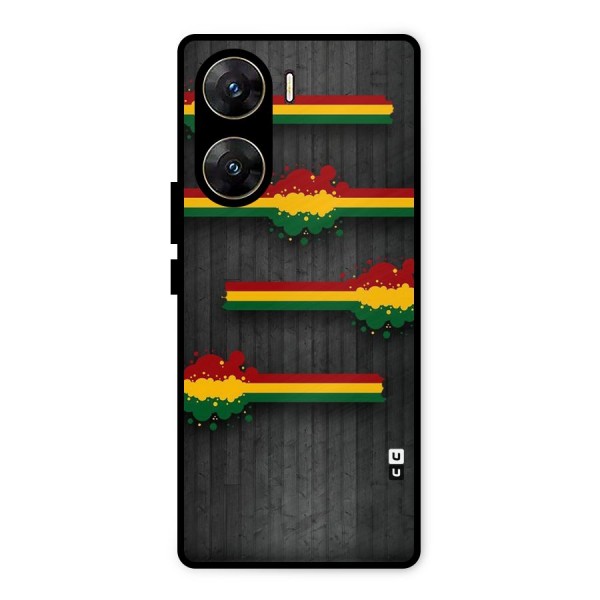 Tricolor Splash Design Metal Back Case for Vivo V29e