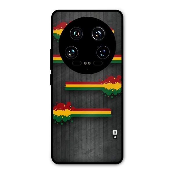 Tricolor Splash Design Metal Back Case for Xiaomi 14 Ultra