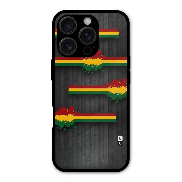 Tricolor Splash Design Metal Back Case for iPhone 16 Pro