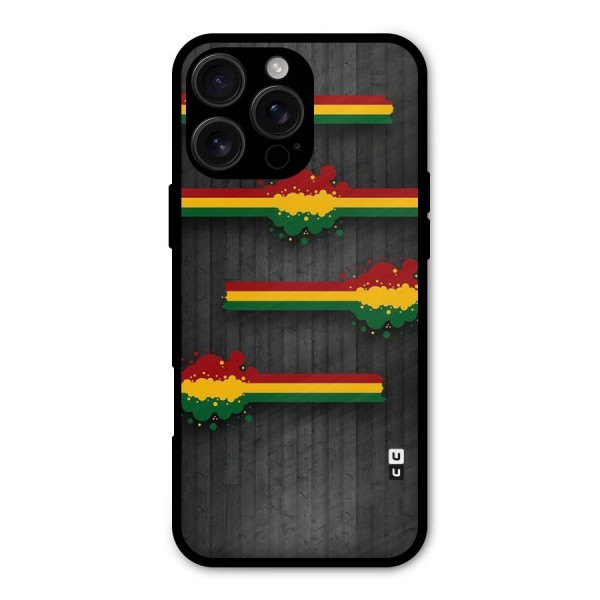 Tricolor Splash Design Metal Back Case for iPhone 16 Pro Max