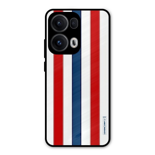 Tricolor Stripes Metal Back Case for Oppo Reno13 Pro