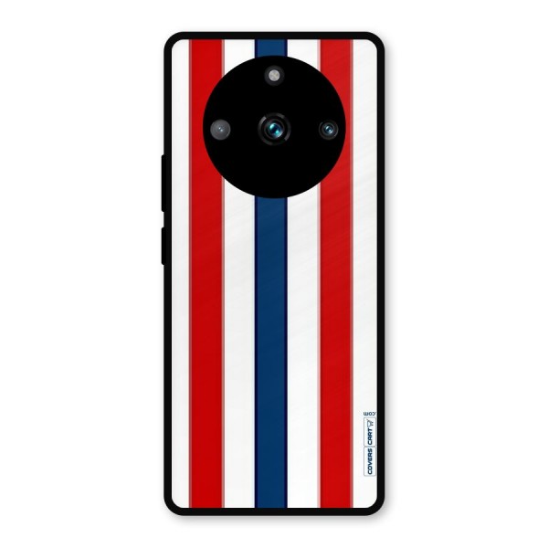Tricolor Stripes Metal Back Case for Realme 11 Pro Plus
