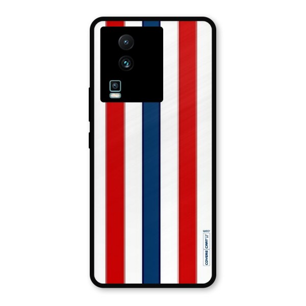 Tricolor Stripes Metal Back Case for iQOO Neo 7 Pro