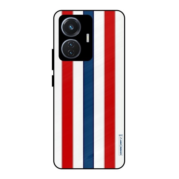 Tricolor Stripes Metal Back Case for iQOO Z6 44W