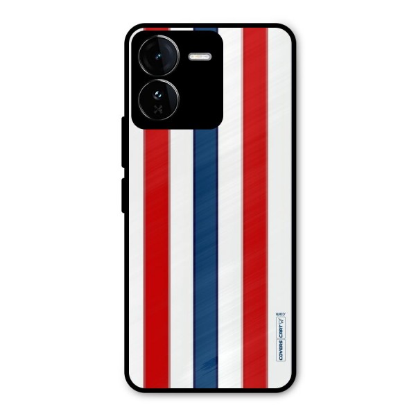 Tricolor Stripes Metal Back Case for iQOO Z9