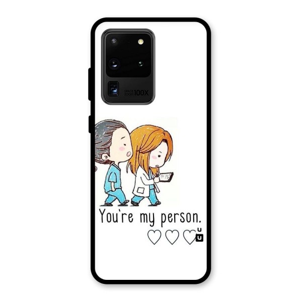 Two Friends In Coat Glass Back Case for Galaxy S20 Ultra