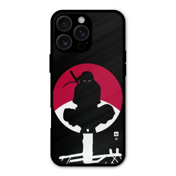 Uchiha Itachi Minimalist Metal Back Case for iPhone 16 Pro Max