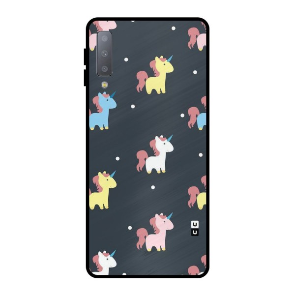 Unicorn Pattern Metal Back Case for Galaxy A7 (2018)