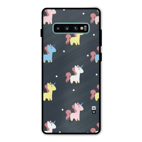 Unicorn Pattern Metal Back Case for Galaxy S10 Plus