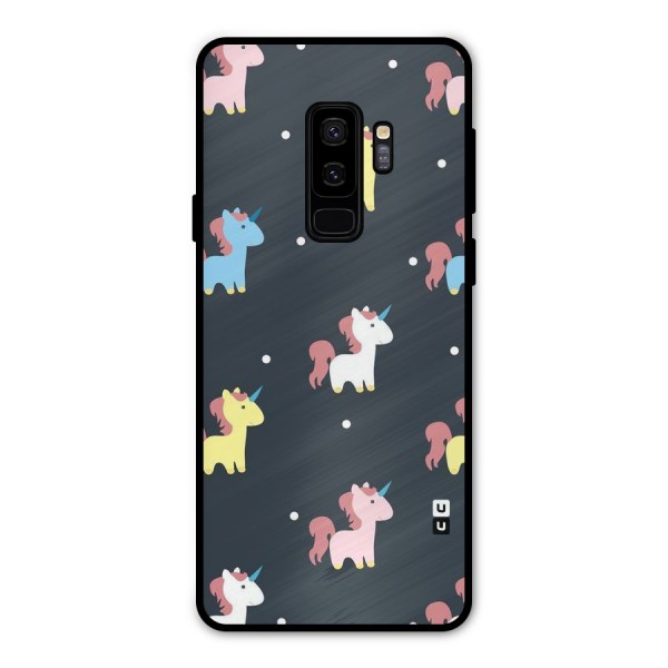 Unicorn Pattern Metal Back Case for Galaxy S9 Plus