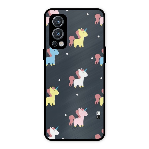 Unicorn Pattern Metal Back Case for OnePlus Nord 2 5G