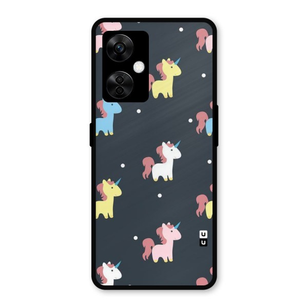 Unicorn Pattern Metal Back Case for OnePlus Nord CE 3 Lite