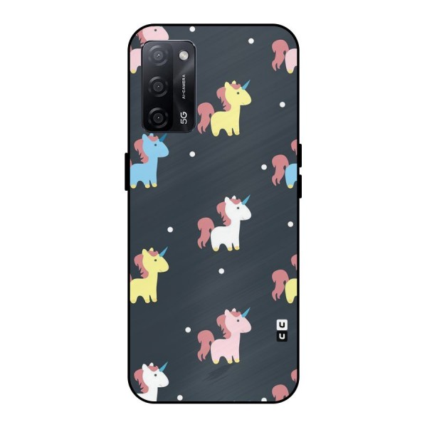 Unicorn Pattern Metal Back Case for Oppo A53s 5G