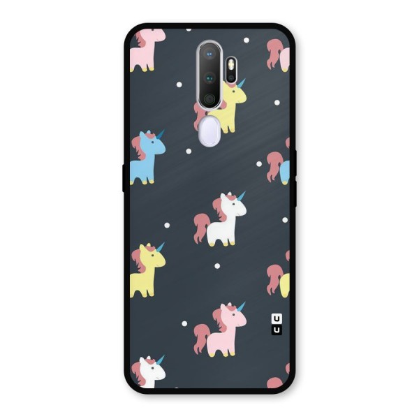 Unicorn Pattern Metal Back Case for Oppo A5 (2020)