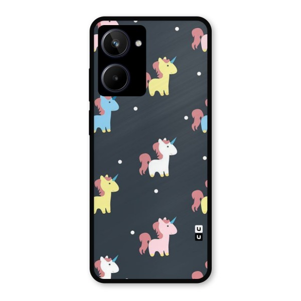 Unicorn Pattern Metal Back Case for Realme 10