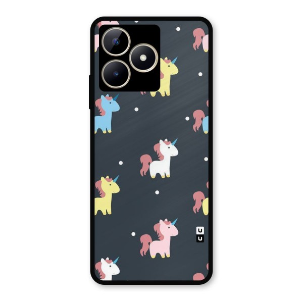 Unicorn Pattern Metal Back Case for Realme C53