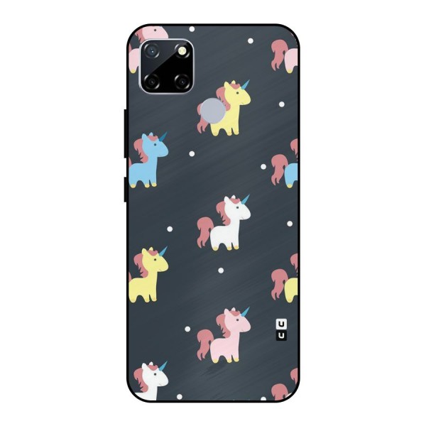Unicorn Pattern Metal Back Case for Realme Narzo 30A