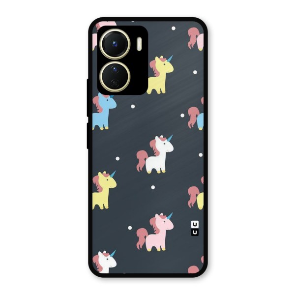 Unicorn Pattern Metal Back Case for Vivo T2x