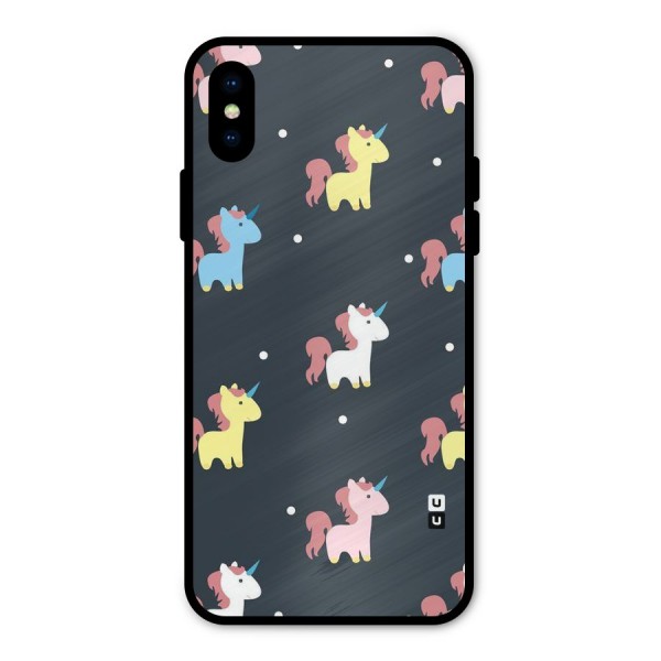 Unicorn Pattern Metal Back Case for iPhone X