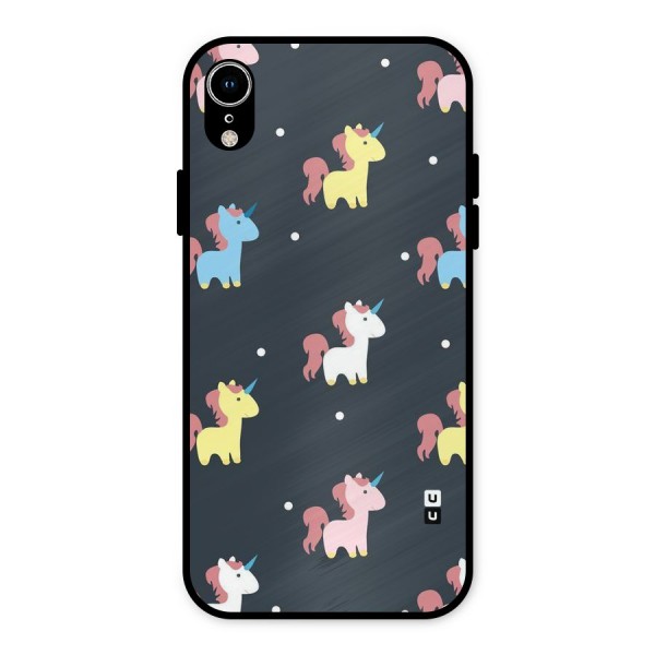 Unicorn Pattern Metal Back Case for iPhone XR
