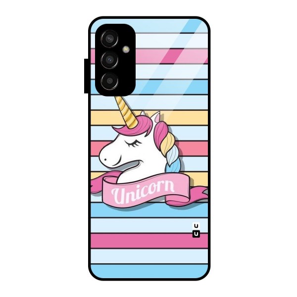 Unicorn Stripes Glass Back Case for Galaxy F13