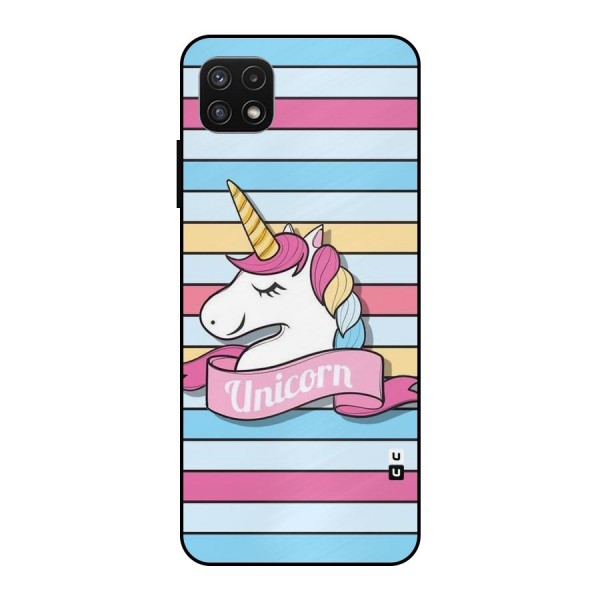 Unicorn Stripes Metal Back Case for Galaxy A22 5G