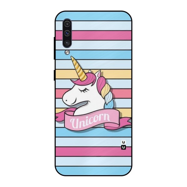 Unicorn Stripes Metal Back Case for Galaxy A50