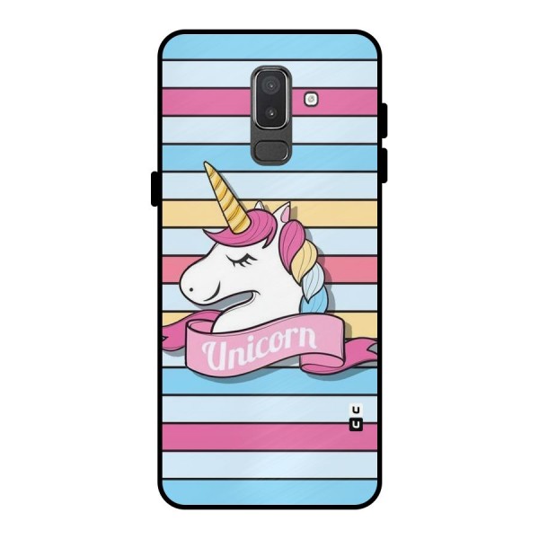 Unicorn Stripes Metal Back Case for Galaxy On8 (2018)