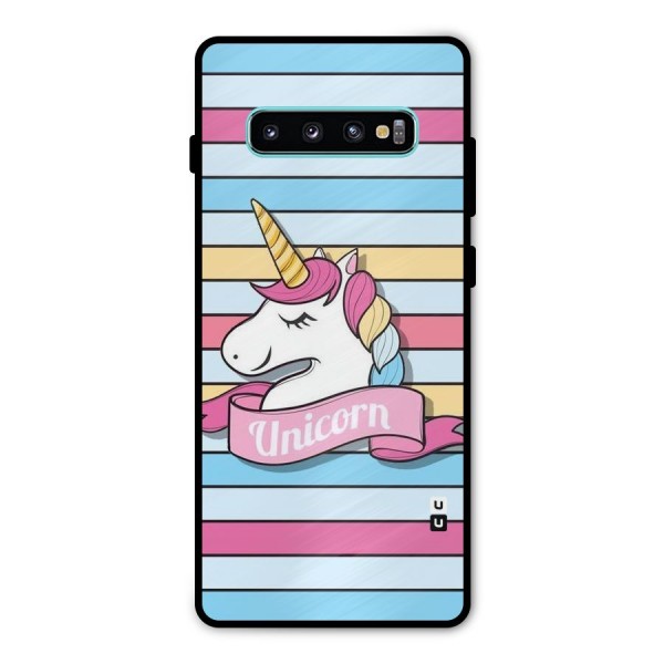 Unicorn Stripes Metal Back Case for Galaxy S10 Plus