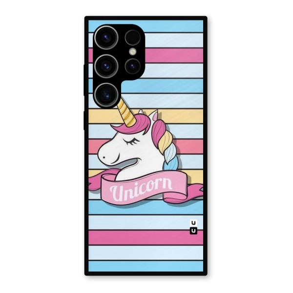 Unicorn Stripes Metal Back Case for Galaxy S23 Ultra