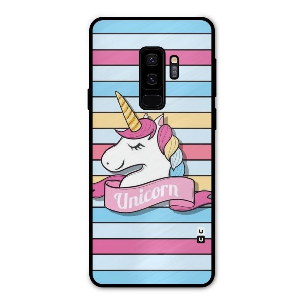 Unicorn Stripes Metal Back Case for Galaxy S9 Plus