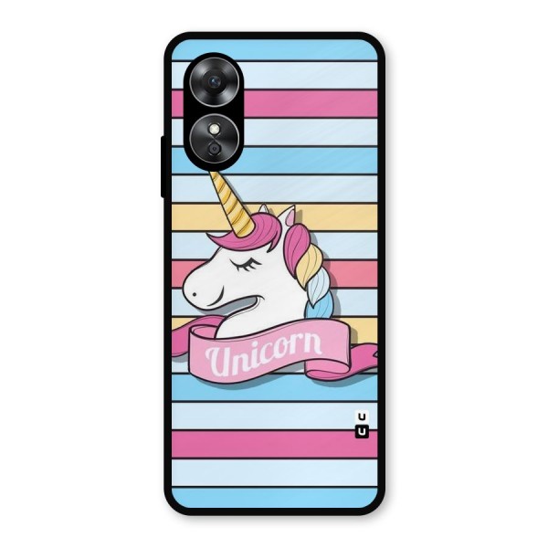 Unicorn Stripes Metal Back Case for Oppo A17