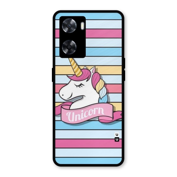 Unicorn Stripes Metal Back Case for Oppo A57 2022