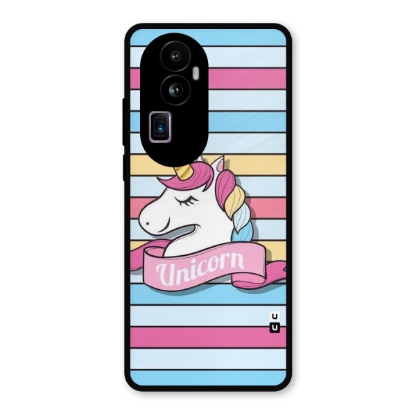 Unicorn Stripes Metal Back Case for Oppo Reno10 Pro Plus