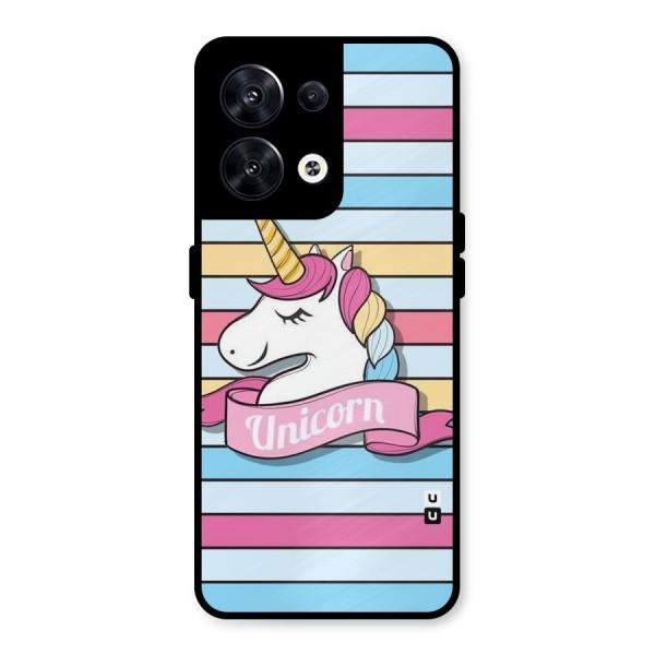 Unicorn Stripes Metal Back Case for Oppo Reno8 5G