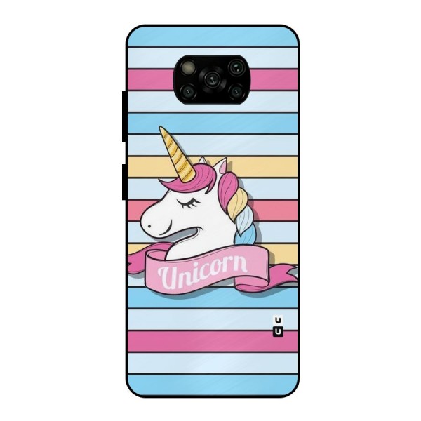 Unicorn Stripes Metal Back Case for Poco X3