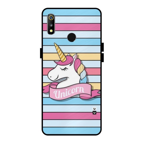 Unicorn Stripes Metal Back Case for Realme 3i