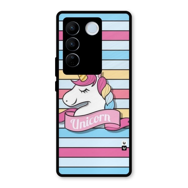 Unicorn Stripes Metal Back Case for Vivo V27