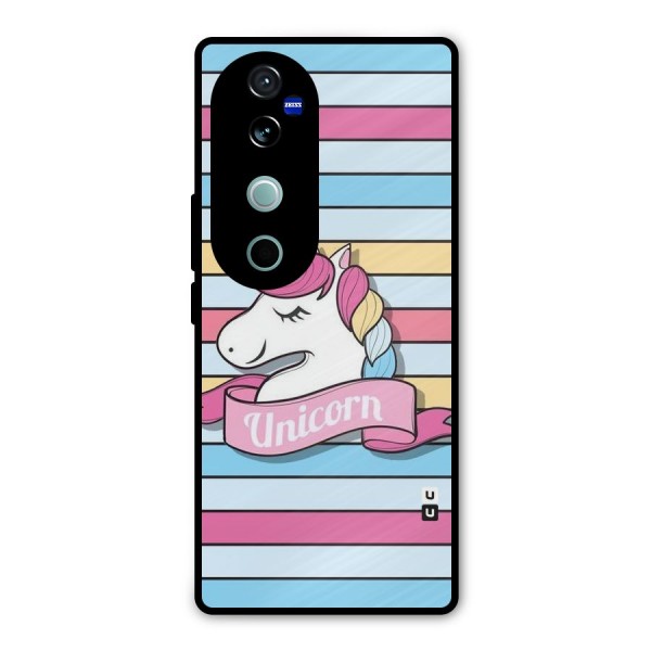 Unicorn Stripes Metal Back Case for Vivo V40 Pro