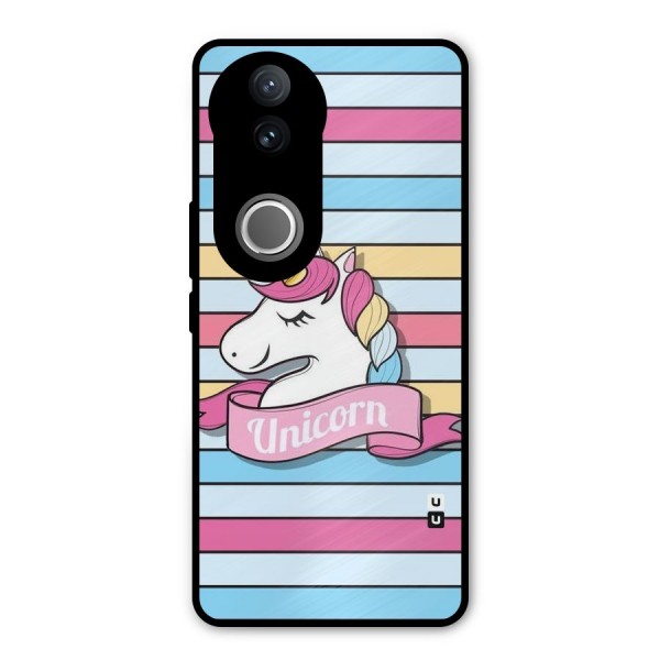 Unicorn Stripes Metal Back Case for Vivo V50e